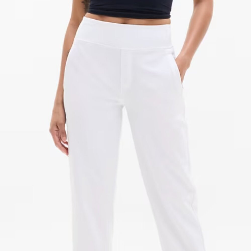 Endless High Rise Pant Textured, stretch fabric in a tapered fit.